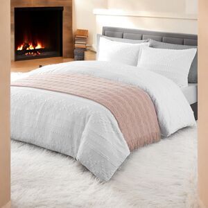 BOURINA Throw Blanket Textured Solid Soft Sofa Throw Couch Cover Knitted 50x90